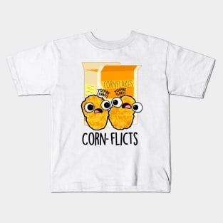 Corn-flicts Cute Corn Flakes Pun Kids T-Shirt
